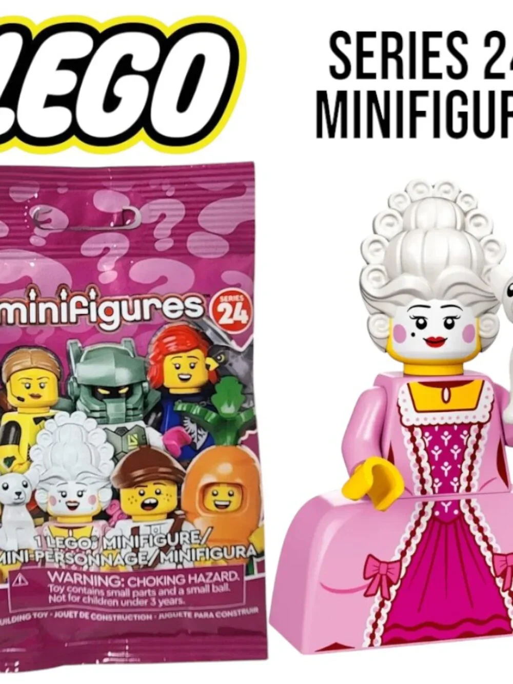 NEW - SEALED Lego Series 24 Minifigure 71037 Collectible Rococo Aristocrat Pink